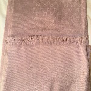 Gucci Blush Pink Silk Monogram Scarf